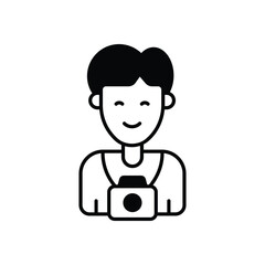 Photographer icon isolated on a white background. Vector illustration.