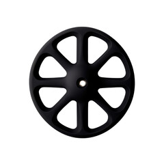 A sleek black wheel design with an elegant, modern aesthetic isolated against a transparent background.