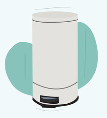  steel trash can with pedal, metal bin or container.