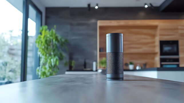 An AI powered voice enabled smart home assistant, managing home appliances and providing personalized recommendations based on user habits, Smart home tech style