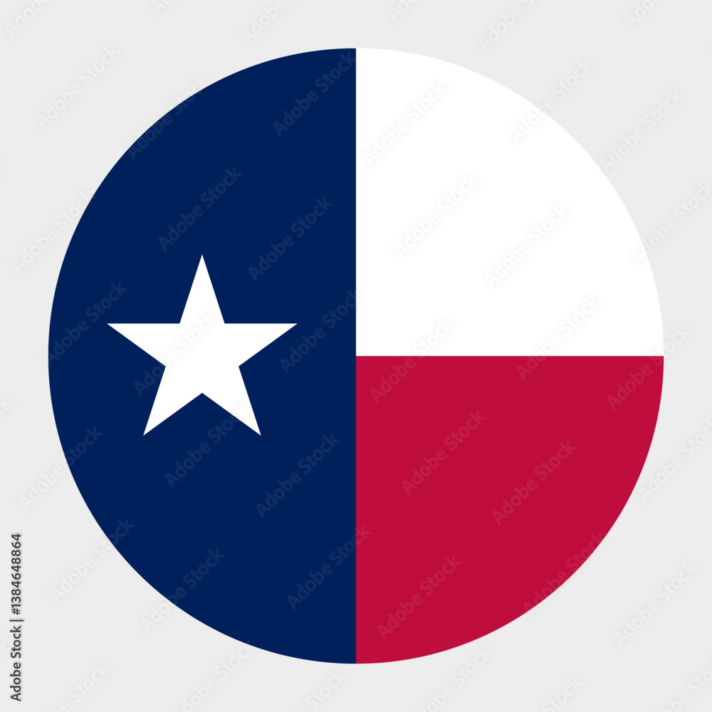 Poster texas circle flag. button flag icon. standard color. circle icon flag. computer illustration. digita