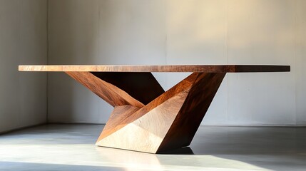 Modern Wooden Table: Geometric Design, Luxury Home Decor