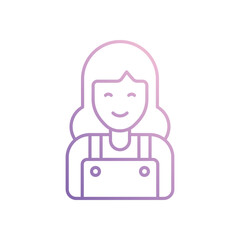 Gardener icon isolated on a white background. Vector illustration.