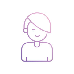 Boy  icon isolated on a white background. Vector illustration.