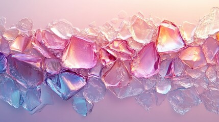 Captivating Translucent Crystal Clusters with Gradient Hues Transitioning from Warm Orange to Cool Purple, Showcasing Intricate Light and Texture Patterns