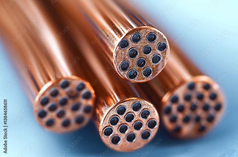 Aufkleber high quality copper power cables with multiple conductive strands, showcasing their smooth, shiny su