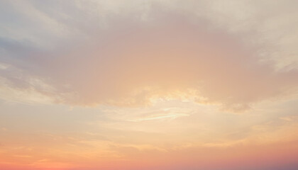 Obraz premium Peaceful gradient of colors at sunset. Premium photo in the afternoon with warm sky light, Premium background for banner.