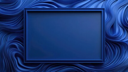Abstract Floating Spheres Within Blue Frame on Gradient Background