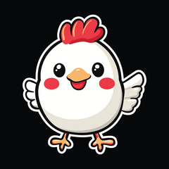 Cute Cartoon Chicken Illustration