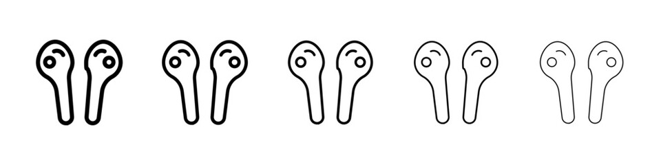 Air pods icons vectors set in different stroke lines