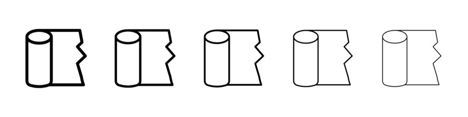 Bandage roll icons vectors set in different stroke lines