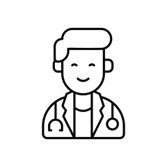 Doctor icon isolated on a white background. Vector illustration.