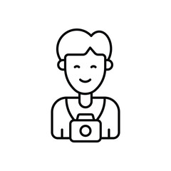Photographer icon isolated on a white background. Vector illustration.