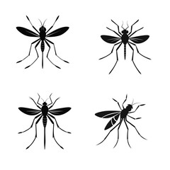 silhouette mosquito insect vector graphic black.eps
