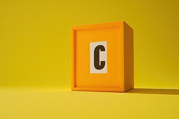 Orange Cube with Letter 'C'