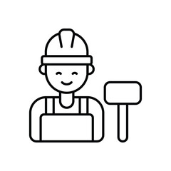 Carpenter   icon isolated on a white background. Vector illustration.
