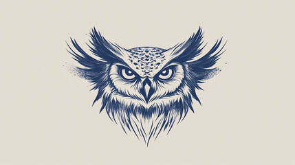 Fototapeta premium Owl mascot for tattoo design or logo template. Jpeg version also available in gallery