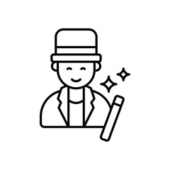 Magician  icon isolated on a white background. Vector illustration.