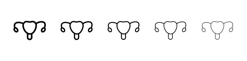Gynecology icons vectors set in different stroke lines