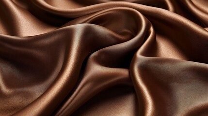 Fototapeta premium Brown Satin Fabric Texture Closeup.