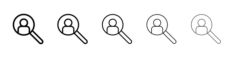 Hiring icons vectors set in different stroke lines