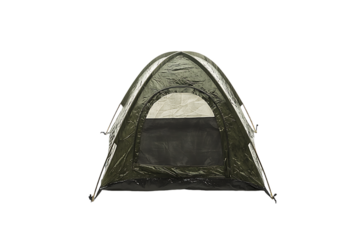 Compact Olive Green Pop-Up Tent with Mesh Window, Studio Shot