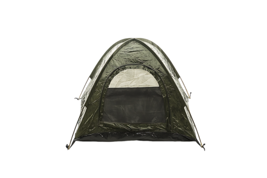 Compact Olive Green Pop-Up Tent with Mesh Window, Studio Shot