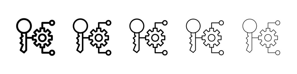 Key factor icons vectors set in different stroke lines