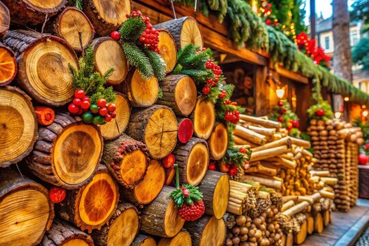 Barcelona Santa Llucia Market: Traditional Catalan Caga Tio Logs on Display
