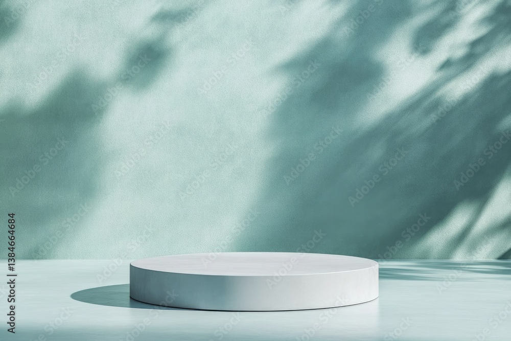 Poster sleek futuristic podium in minimalist setting with emphasis on clean lines and ample copy space