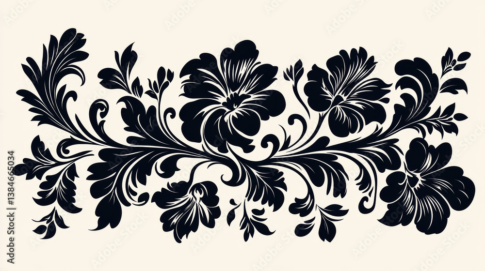 Aufkleber damask flower patterns for design and ornate isolated on white. jpeg version also available in galle