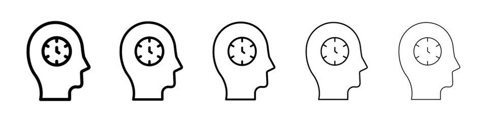 Patience icons vectors set in different stroke lines