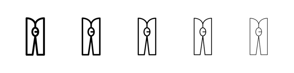 Peg icons vectors set in different stroke lines