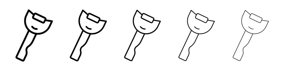 Potato peeler icons vectors set in different stroke lines