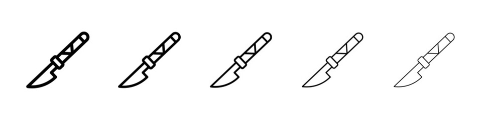 Scalpel icons vectors set in different stroke lines