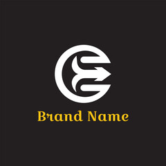 Obraz premium E, arrow, circle combination. Euro currency symbol logo design for business, technology, and internet applications