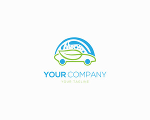 Car wash logo design inspiration concept vector template