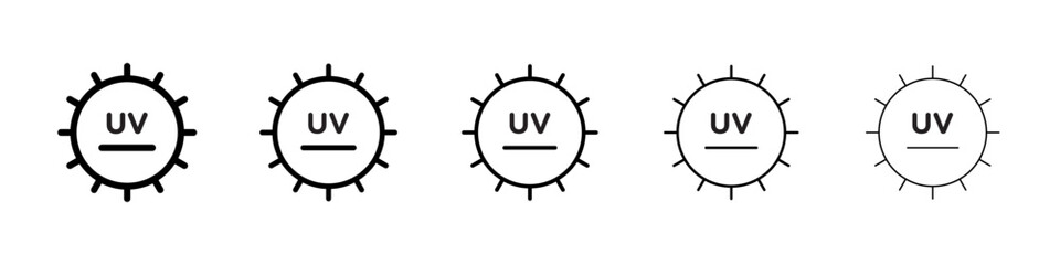 UV icons vectors set in different stroke lines