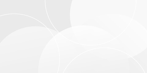 White geometric abstract background overlap layer on bright space with lines effect decoration. Modern graphic design element circles style concept.