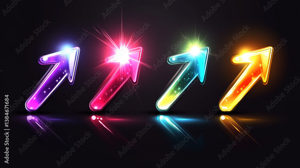 Aufkleber set of glossy arrow icons for web design - also as emblem or logo template. jpeg version also availa