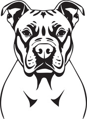 Staffordshire Bull Terrier. Hand drawn vector illustration	
