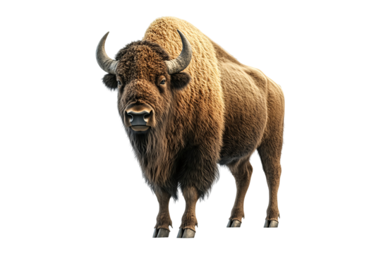 3D illustration of a bison isolated on transparent background