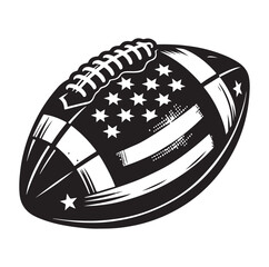 American football ball icon silhouette vector illustration on white background.