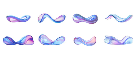 Colorful liquid shapes on white background
