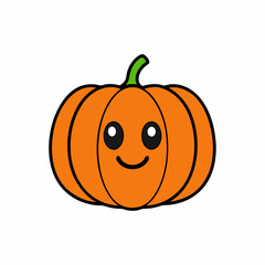 Cartoon Pumpkin Icon Vector Art Illustration Fun and Festive Graphics for Seasonal Designs
