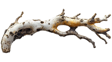 Intricate mangrove root system with complex structure isolated on transparent background, perfect for ecological education and coastal habitat illustration