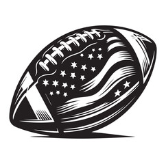 American football ball icon silhouette vector illustration on white background.