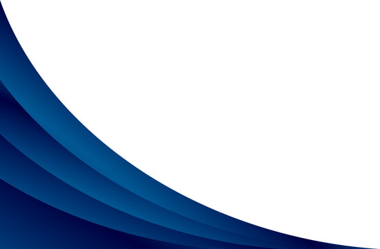 Modern curved blue wave corner background template.