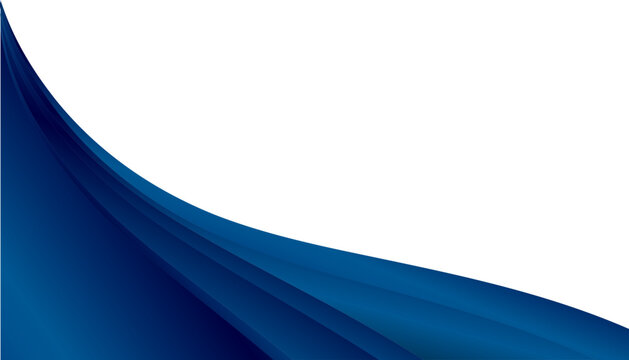Modern curved blue wave corner background template.