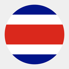 Costa Rica flag. Costa Rica circle flag. Button flag icon. Standard color. Circle icon flag. Computer illustration. Digital illustration. Vector illustration.